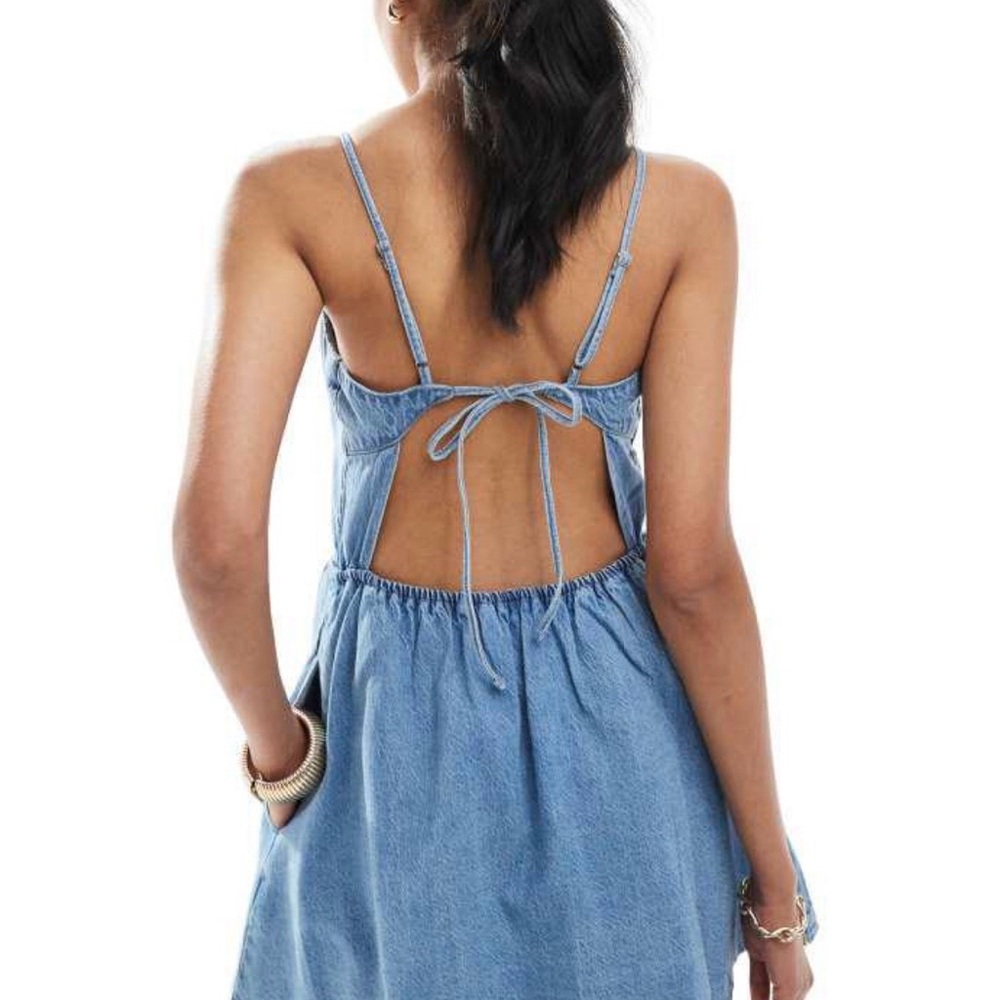 Hollister Light Blue Denim Mini Dress - Picture 3 of 6